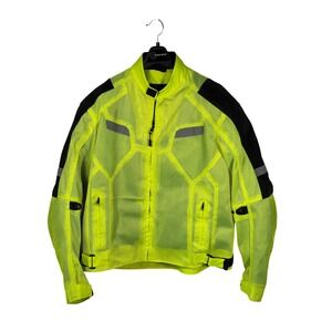 Advance Leather Men's High Visibility Fluorescent Yellow Mesh Motorcycle Jacket